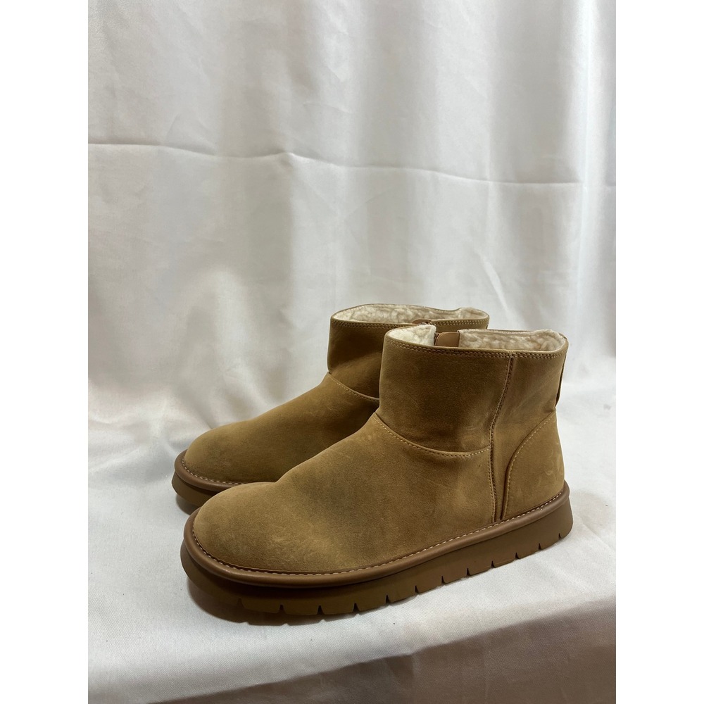 Universal Thread Womens Tan Suede Faux Fur Lined Ankle Boots Size 10 New